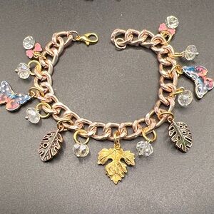 Rose Gold Tone Charm Bracelet